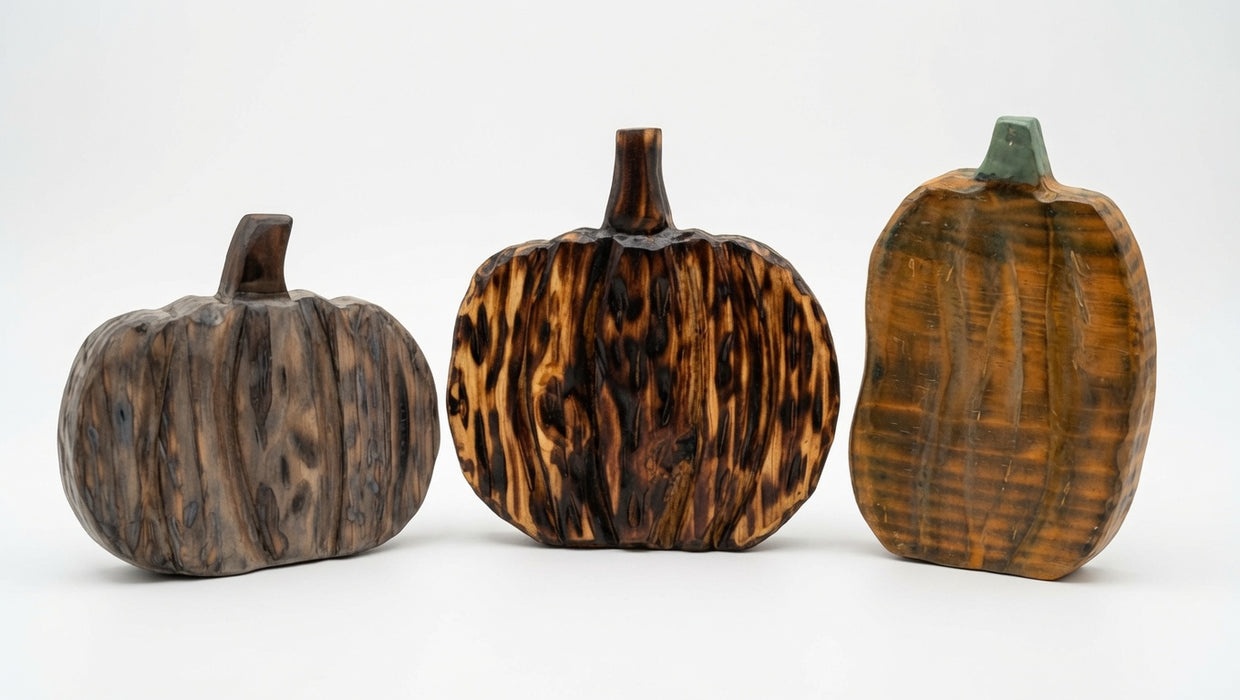 Hand-Carved Rustic Americana Wooden Pumpkins – Set of 3 (Copy 2)