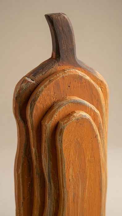 Rustic Americana Wooden Pumpkin Sculpture