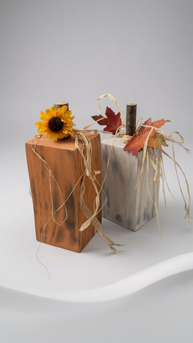 Mini Rustic Farm Americana Wooden Pumpkin Set